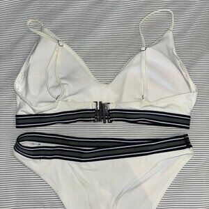 H&M White Bikini with Blue/Green Trim